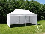 Faltzelt FleXtents PRO Steel 3x6m Weiß, Flammenhemmend, mit 6 Seitenwänden