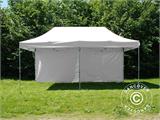 Faltzelt FleXtents PRO Steel 3x6m Weiß, Flammenhemmend, mit 6 Seitenwänden