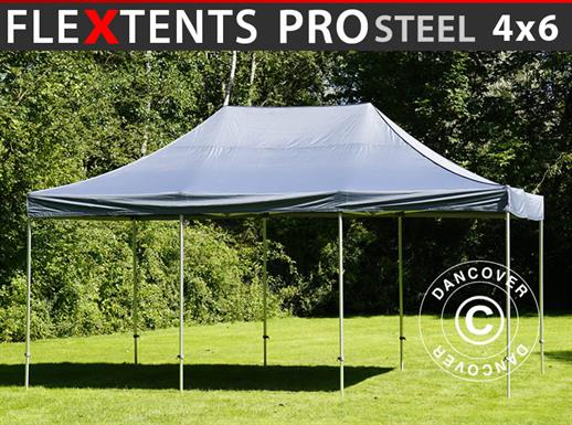 Faltzelt FleXtents PRO Steel 4x6m Grau