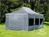 Pop up gazebo FleXtents PRO Steel 4x6 m Grey, incl. 8 sidewalls