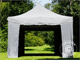 Pop up gazebo FleXtents PRO Steel 4x6 m Grey, incl. 8 sidewalls