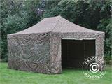 Pop up gazebo FleXtents PRO Steel 4x6 m Camouflage/Military, incl. 8 sidewalls