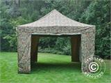 Tente Pliante FleXtents PRO Steel 4x6m Camouflage, avec 8 cotés