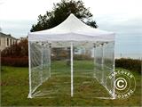 Carpa plegable FleXtents PRO Steel 4x6m Transparente, Incl. 8 lados