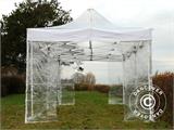 Faltzelt FleXtents PRO Steel 4x6m Transparent, mit 8 Seitenwänden