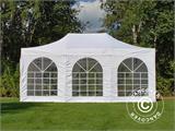 Tente Pliante FleXtents PRO Steel Vintage Style 4x6m Blanc, avec 8 cotés