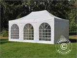 Faltzelt FleXtents PRO Steel Vintage Style 4x6m Weiß, mit 8 Seitenwänden