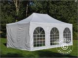 Tente Pliante FleXtents PRO Steel Vintage Style 4x6m Blanc, avec 8 cotés