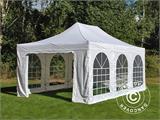 Tente Pliante FleXtents PRO Steel Vintage Style 4x6m Blanc, avec 8 cotés