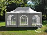 Tente Pliante FleXtents PRO Steel Vintage Style 4x6m Blanc, avec 8 cotés