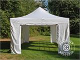 Tente Pliante FleXtents PRO Steel Vintage Style 4x6m Blanc, avec 8 cotés