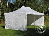 Tente Pliante FleXtents PRO Steel Vintage Style 4x6m Blanc, avec 8 cotés