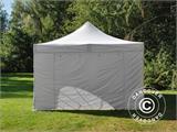 Faltzelt FleXtents PRO Steel Vintage Style 4x6m Weiß, mit 8 Seitenwänden