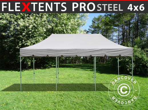 Faltzelt FleXtents PRO Steel "Peaked" 4x6m Latte