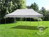 Faltzelt FleXtents PRO Steel "Peaked" 4x6m Latte, mit 8 Seitenwänden