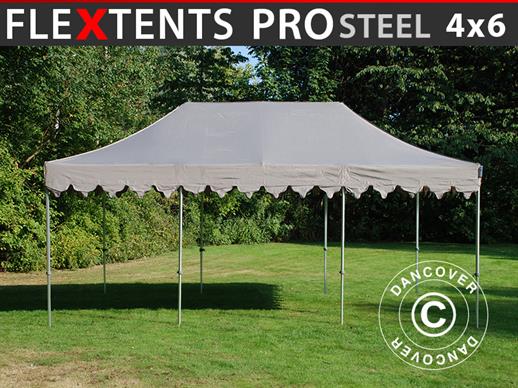 Tente Pliante FleXtents PRO Steel "Morocco" 4x6m Latte