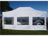 Tente pliante FleXtents PRO Steel 4x6m Blanc, Ignifugé, avec 8 cotés