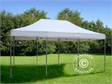 Faltzelt FleXtents PRO Steel 4x6m Weiß, Flammenhemmend, mit 8 Seitenwänden