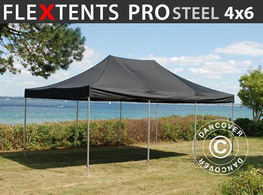 Pop up gazebo FleXtents PRO Steel 4x6 m Black