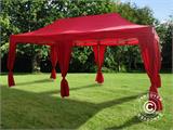 Faltzelt FleXtents PRO Steel 3x6m Rot, mit 6 Gardinen