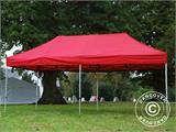 Tente pliante FleXtents PRO Steel 3x6m Rouge, incl. 6 rideaux decoratifs