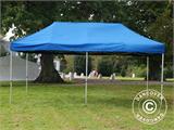 Tente pliante FleXtents PRO Steel 3x6m Bleu, incl. 6 rideaux decoratifs