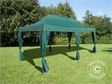 Tente pliante FleXtents PRO Steel 3x6m Vert, incl. 6 rideaux decoratifs