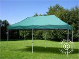 Tente pliante FleXtents PRO Steel 3x6m Vert, incl. 6 rideaux decoratifs