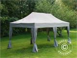 Tente pliante FleXtents PRO Steel 3x6m Latte, incl. 6 rideaux decoratifs