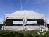 Faltzelt FleXtents PRO Steel 3x6m Latte, mit 6 Seitenwänden & Gardinen