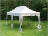 Faltzelt FleXtents PRO Steel "Peaked" 3x6m Latte, mit 6 Gardinen