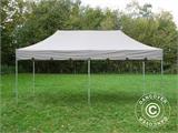 Tente Pliante FleXtents PRO Steel "Peaked" 3x6m Latte, avec 6 rideaux decoratifs