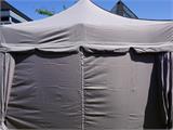 Faltzelt FleXtents PRO Steel "Peaked" 3x6m Latte, mit 6 Seitenwänden und 6 dekorative Gardinen