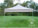 Tente Pliante FleXtents PRO Steel 4x4m Latte, avec 4 rideaux décoratifs