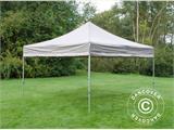 Faltzelt FleXtents PRO Steel 4x4m Latte, mit 4 Gardinen