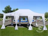 Faltzelt FleXtents PRO Steel 4x6m Weiß, mit 8 Gardinen