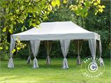 Tente Pliante FleXtents PRO Steel 4x6m Latte, avec 8 rideaux décoratifs