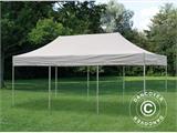 Faltzelt FleXtents PRO Steel 4x6m Latte, mit 8 Gardinen