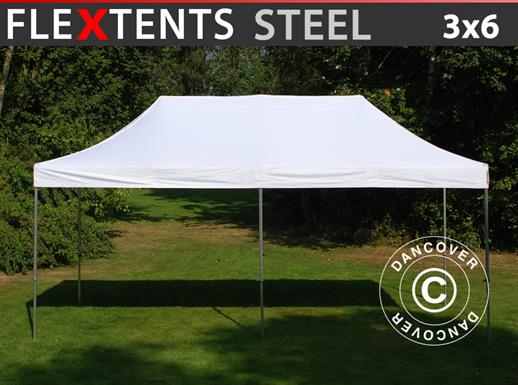 Pop up gazebo FleXtents Steel 3x6 m White