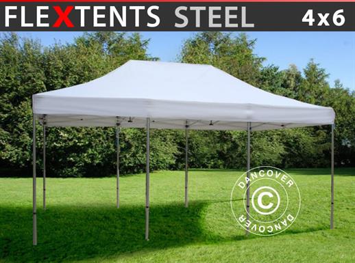 Pop up gazebo FleXtents Steel 4x6 m White