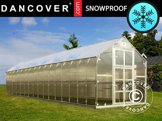 Invernadero de policarbonato TITAN Classic 480, 19,1m², 2,35x8,12m, Plateado