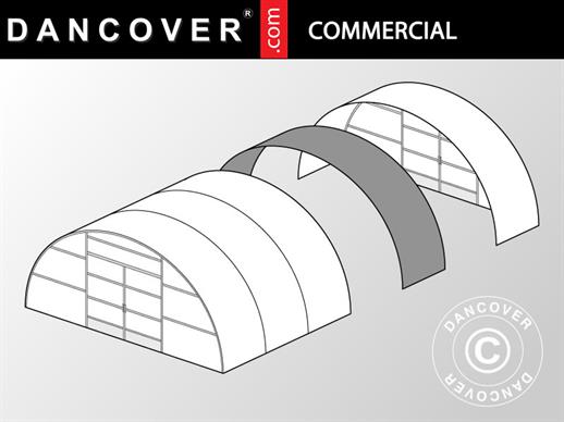 Drivhustunnel til gartnerier forlængelse, 8,5x1,5x3,3m, Transparent