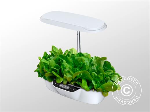 Hydroponic Planter w/LED growth light, 0.204x0.40x0.195 m, White