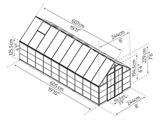 Serre polycarbonate Balance 14,81m², Palram/Canopia, 2,44x6,07x2,29m, Argent