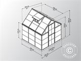 Drivhus polykarbonat Harmony 3,4m², Palram/Canopia, 1,85x1,86x2,08m, Sølv