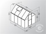 Broeikas polycarbonaat 4,6m², Palram/Canopia, 1,85x2,47x2,08m, Grijs