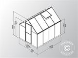 Gewächshaus Polycarbonat 4,6m², Palram/Canopia, 1,85x2,47x2,08m, grün