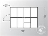 Serre en polycarbonate 4,6m², Palram/Canopia, 1,85x2,47x2,08m, Vert