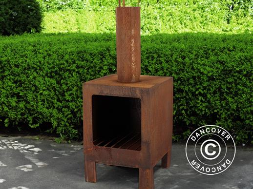 Outdoor fireplace, 38x38x108 cm, Rust 