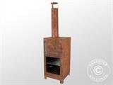 Pizza oven for firewood, 38.9x38.9x140.5 cm, Rust